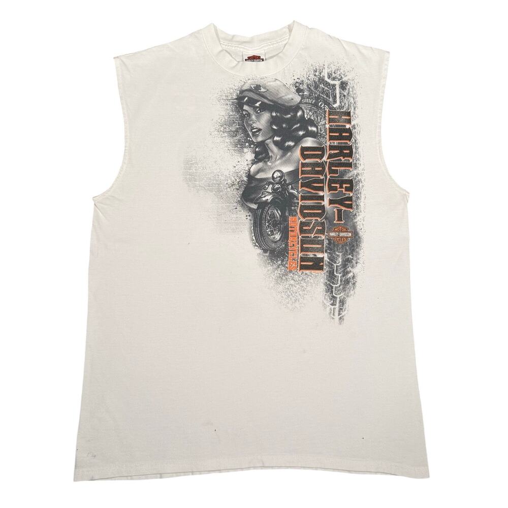 Harley Davidson Pin Up Girl Orlando Florida Sleeveless Shirt 2009 Large Biker